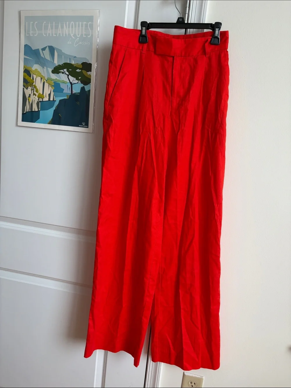 Banana Republic Red Wide-Leg Chinos